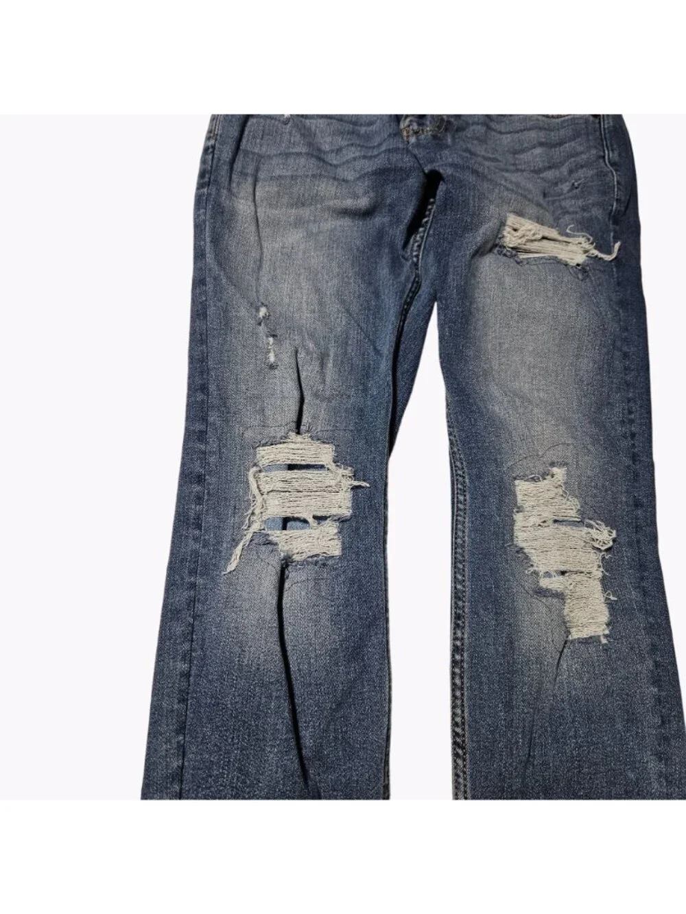Hollister Super Skinny Jeans Mens Size 29 X 30 Low Rise Medium Wash Ripped Denim